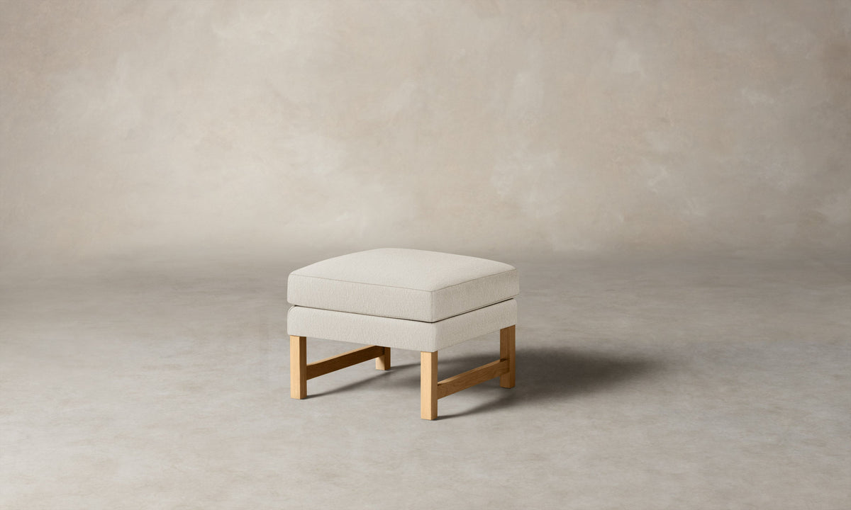 The Kaye Ottoman - Performance Bouclé Polar