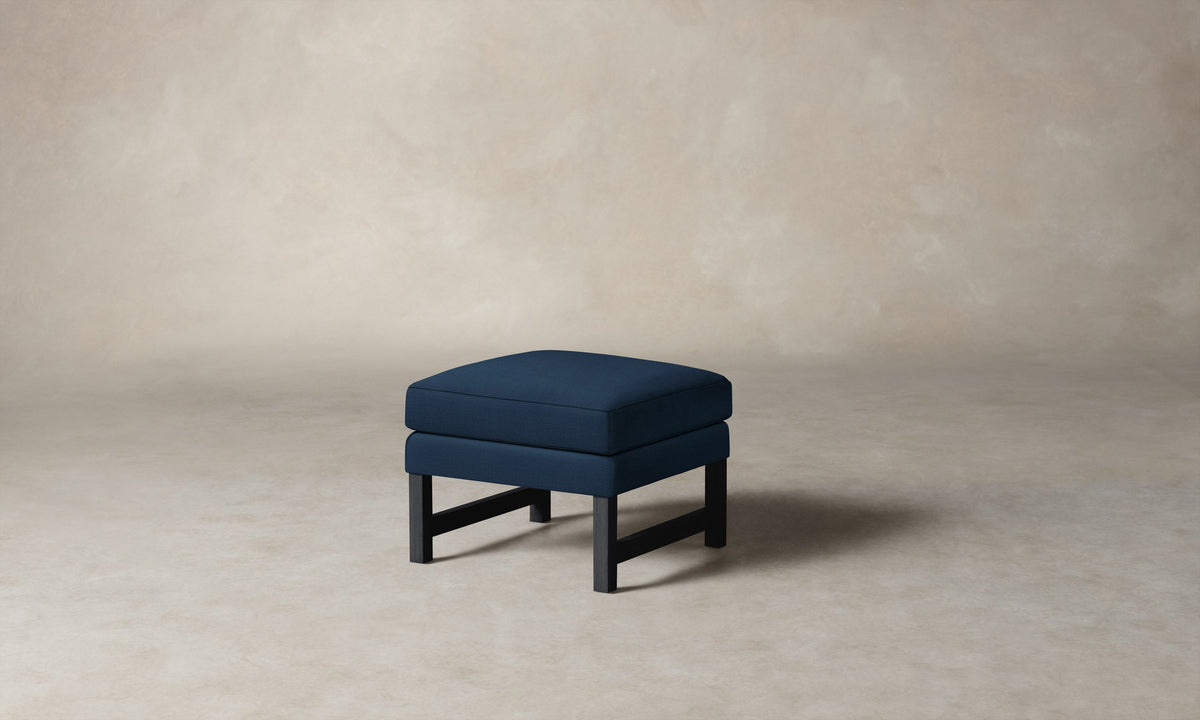 The Kaye Ottoman - Performance Linen Weave Bay