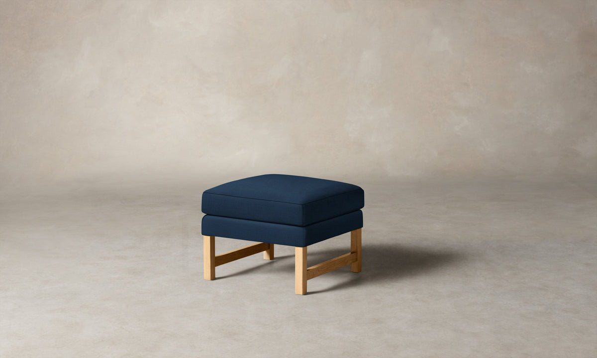 The Kaye Ottoman - Performance Linen Weave Bay