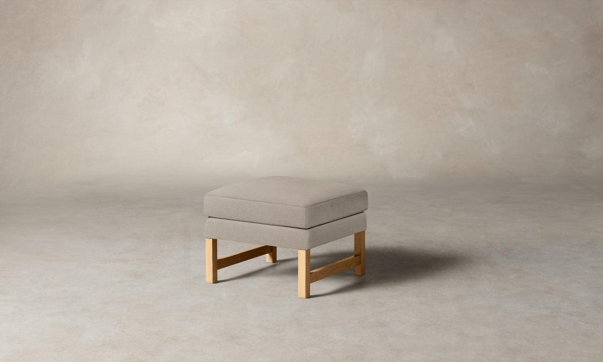 The Kaye Ottoman - Performance Linen Weave Beige