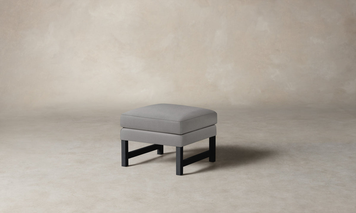 The Kaye Ottoman - Performance Linen Weave Cloud