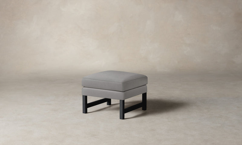 The Kaye Ottoman - Performance Linen Weave Cloud