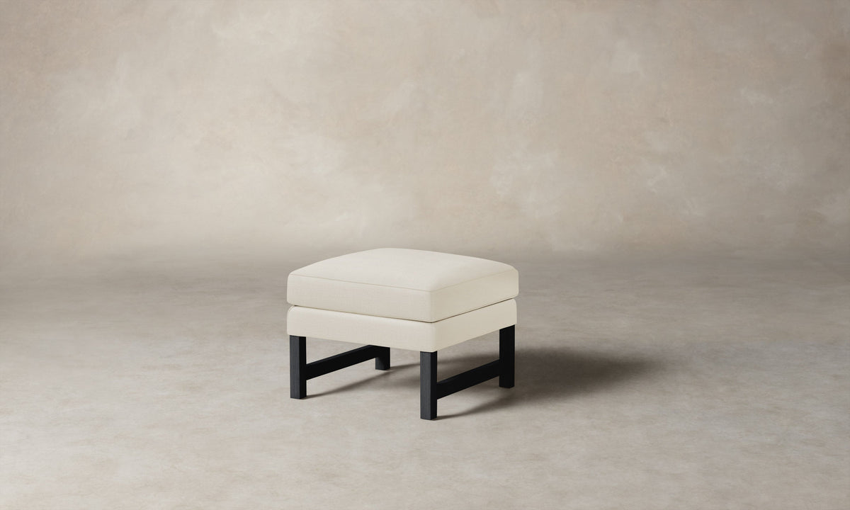 The Kaye Ottoman - Performance Linen Weave Flour