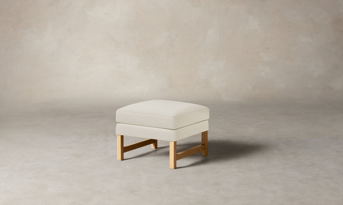 The Kaye Ottoman - Performance Linen Weave Flour