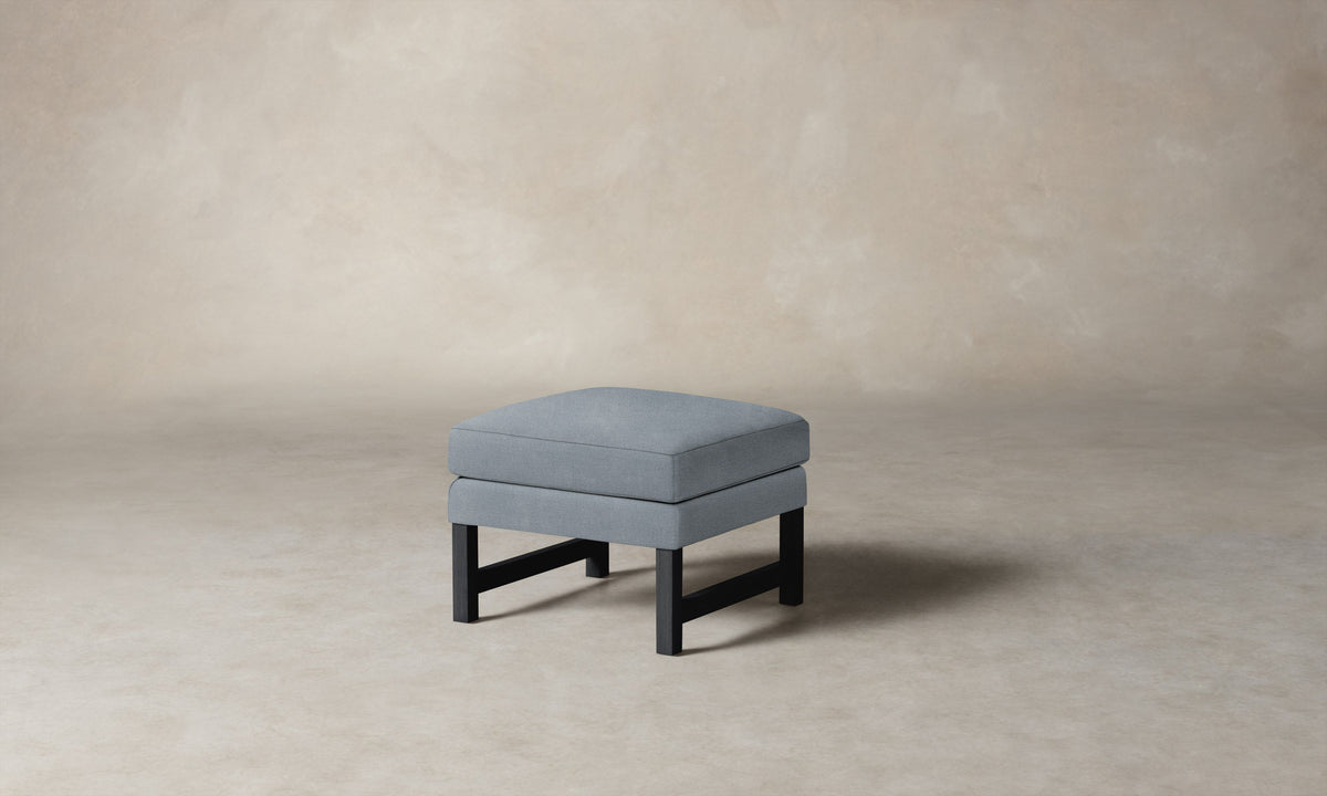 The Kaye Ottoman - Performance Mélange Weave Aegean