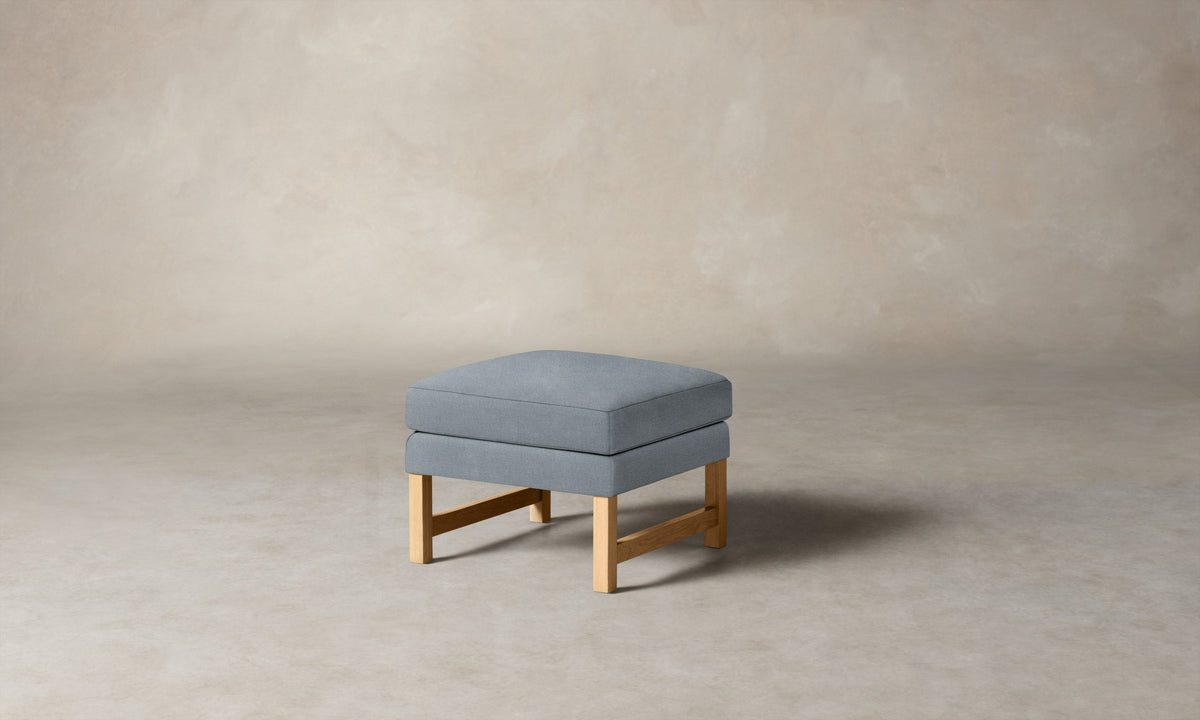 The Kaye Ottoman - Performance Mélange Weave Aegean