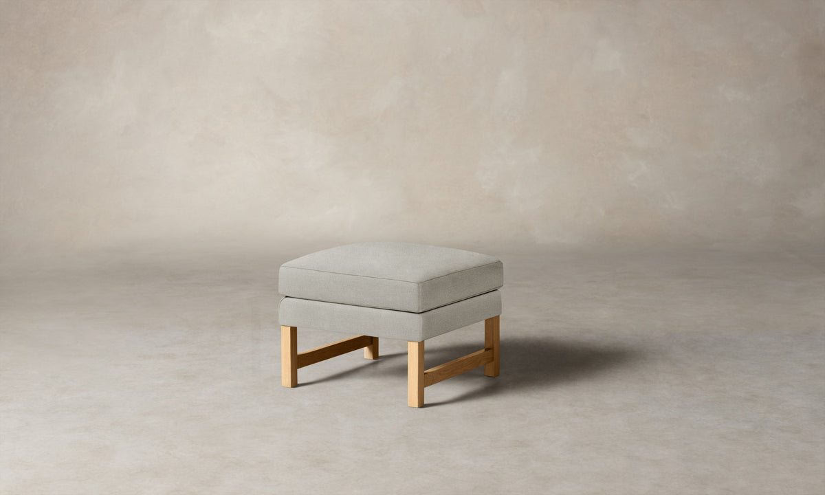 The Kaye Ottoman - Performance Mélange Weave Flint