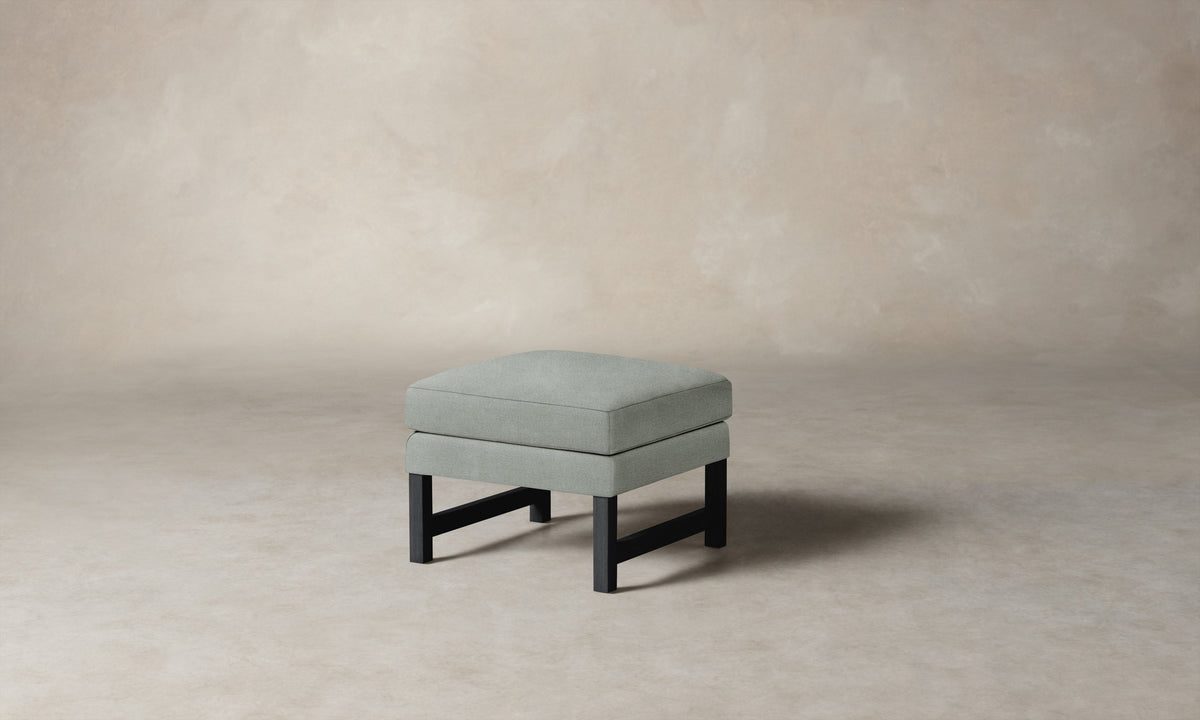 The Kaye Ottoman - Performance Mélange Weave Seaglass