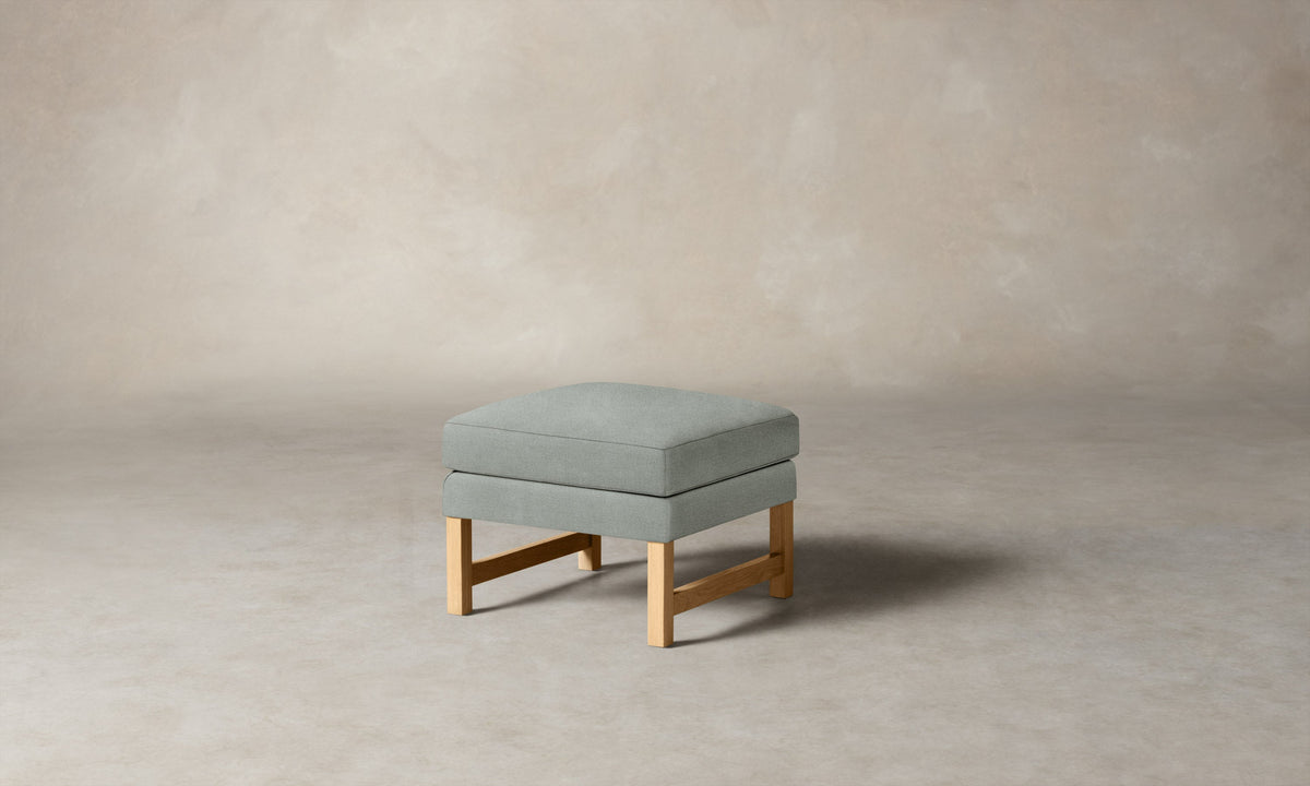 The Kaye Ottoman - Performance Mélange Weave Seaglass