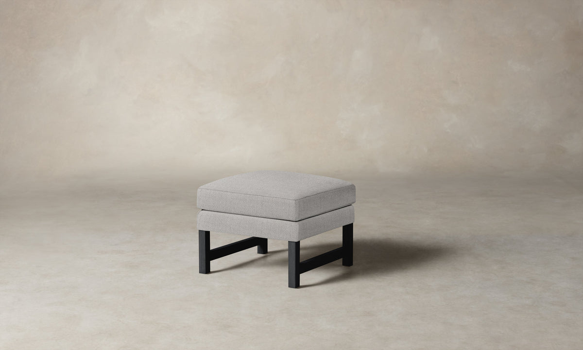 The Kaye Ottoman - Performance Textural Weave Breeze