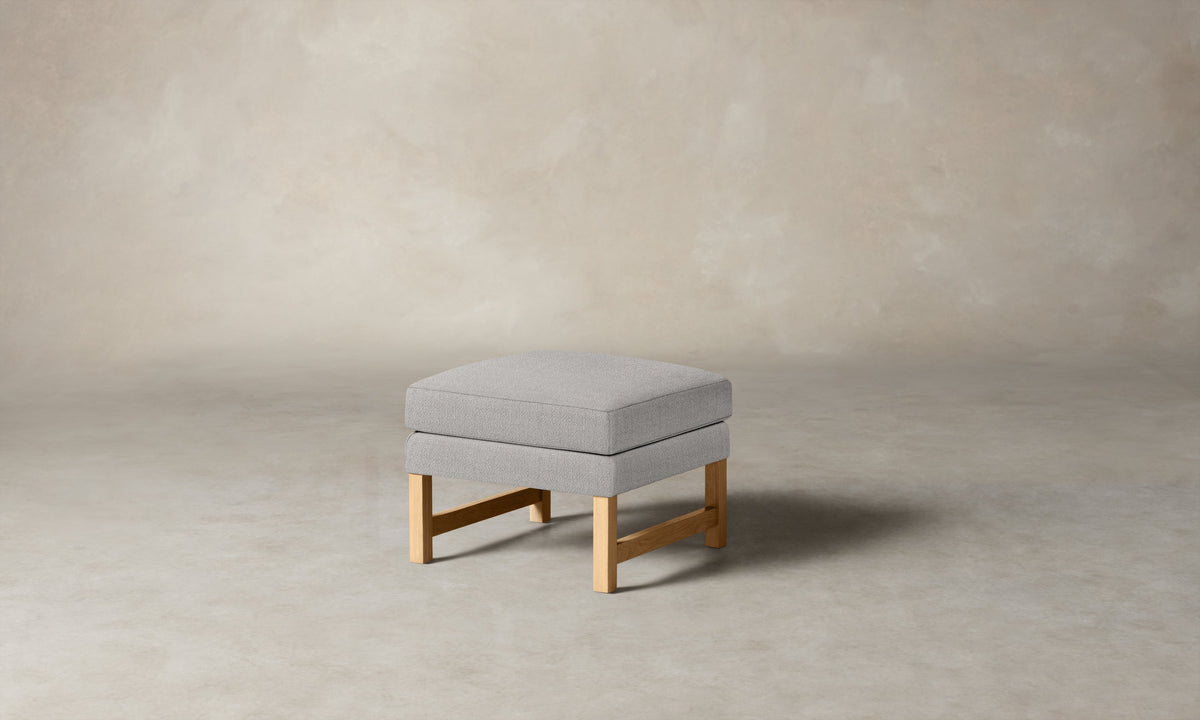 The Kaye Ottoman - Performance Textural Weave Breeze