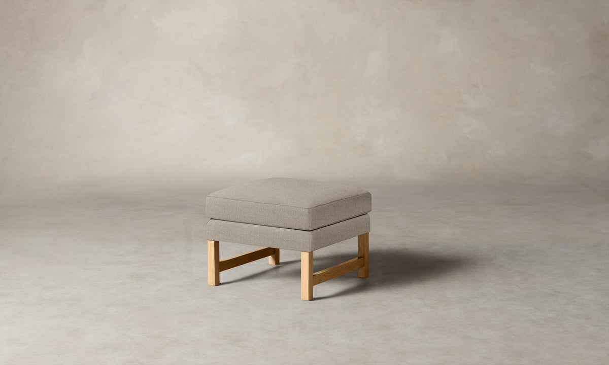 The Kaye Ottoman - Performance Textural Weave Earthen