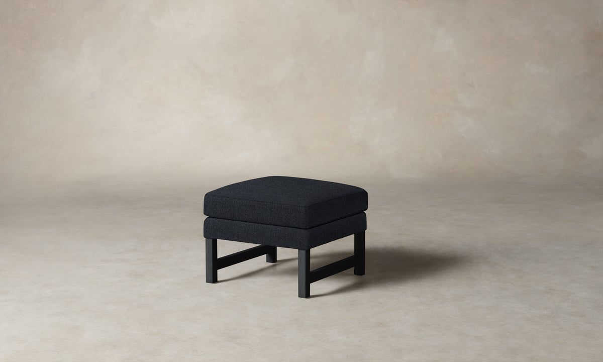 The Kaye Ottoman - Performance Textural Weave Marina