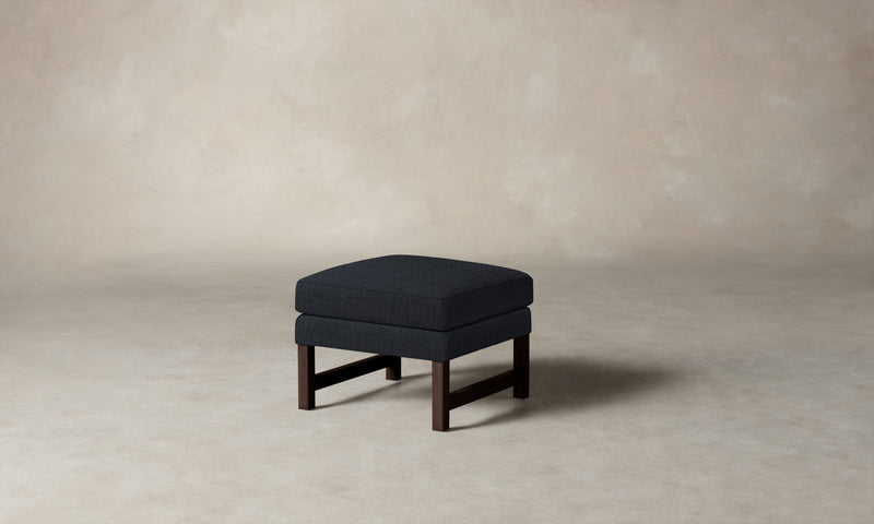 The Kaye Ottoman - Performance Textural Weave Marina