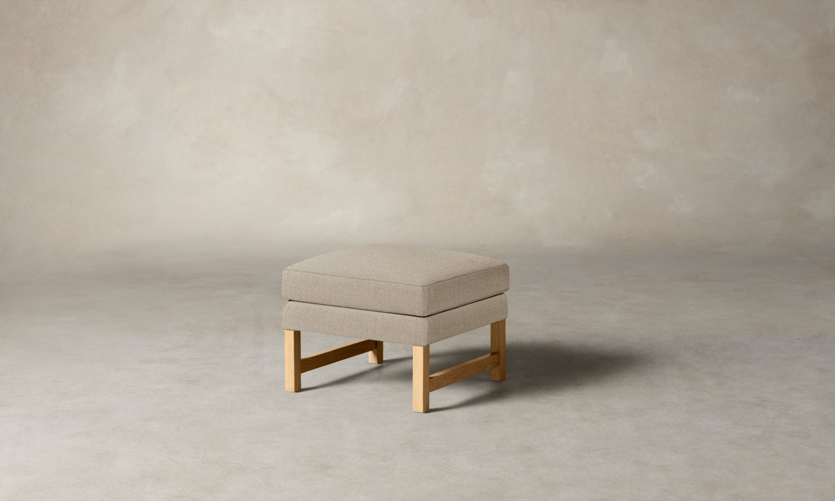 The Kaye Ottoman - Performance Textural Weave Savanna
