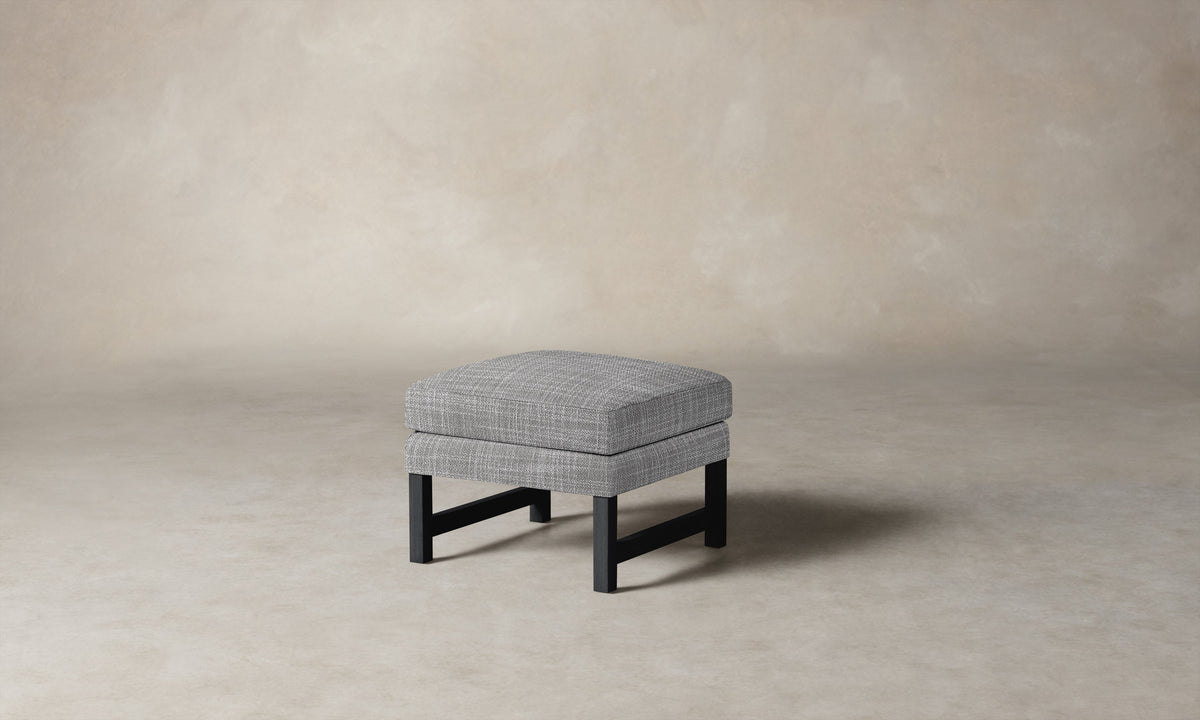 The Kaye Ottoman - Performance Textured Tweed Alpine