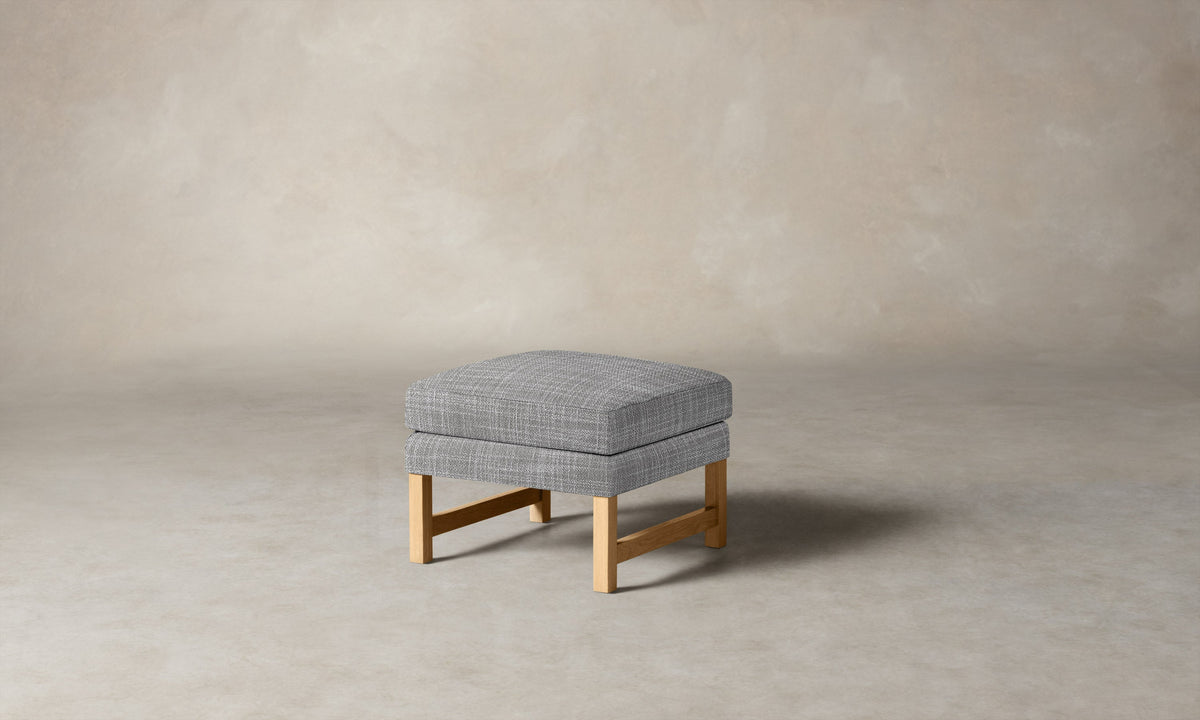 The Kaye Ottoman - Performance Textured Tweed Alpine