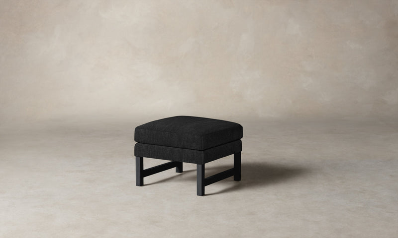 The Kaye Ottoman - Performance Tweed Char