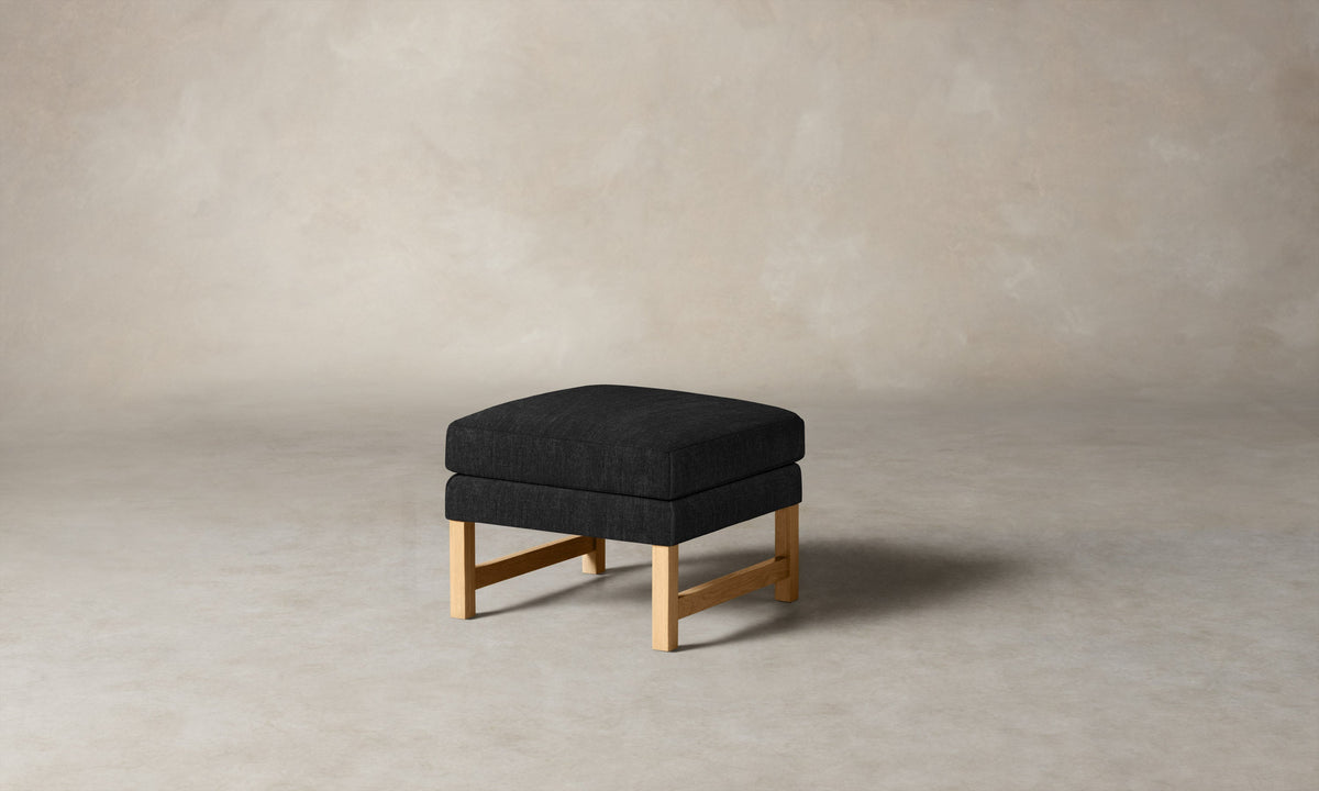 The Kaye Ottoman - Performance Tweed Char