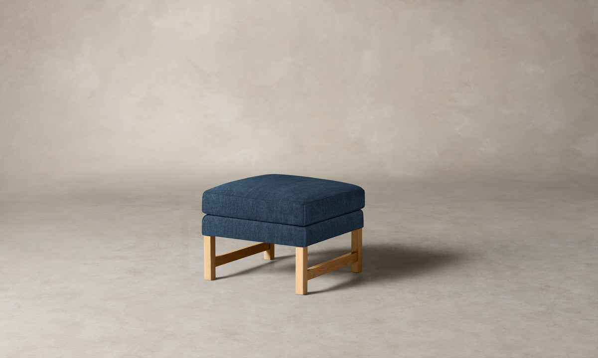 The Kaye Ottoman - Performance Tweed Denim