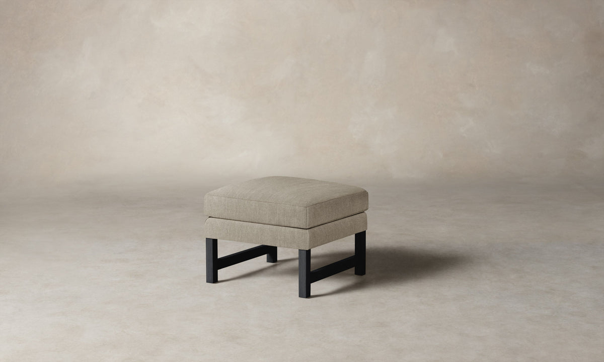 The Kaye Ottoman - Performance Tweed Oatmeal
