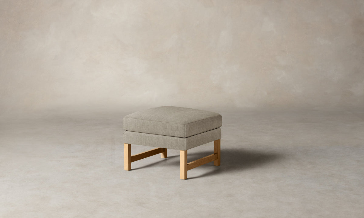 The Kaye Ottoman - Performance Tweed Oatmeal
