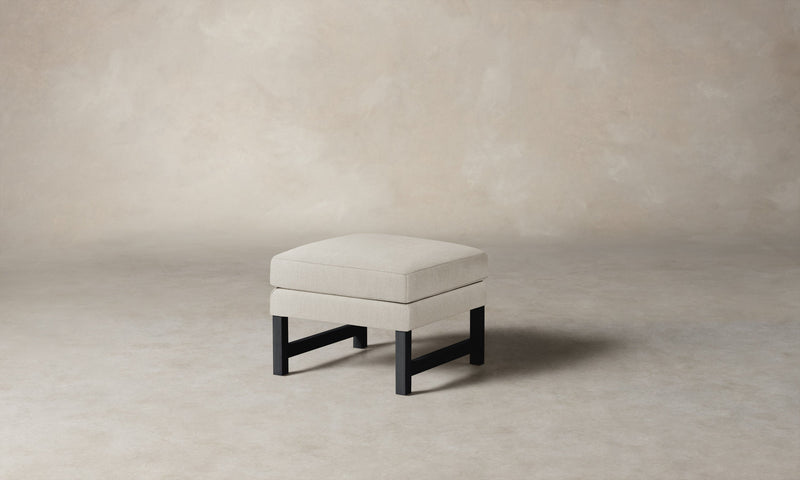 The Kaye Ottoman - Performance Tweed Salt