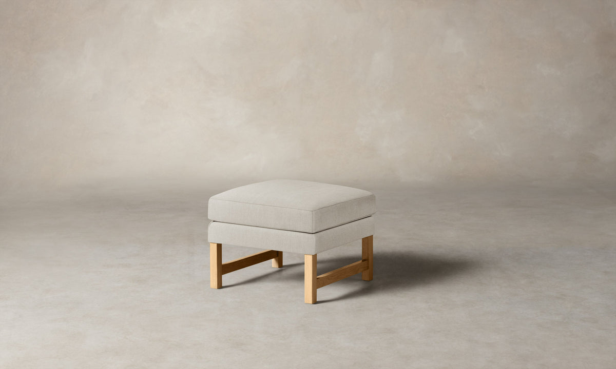 The Kaye Ottoman - Performance Tweed Salt