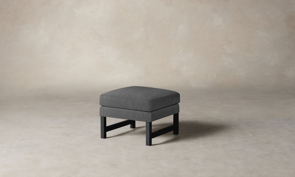 The Kaye Ottoman - Performance Tweed Smoke
