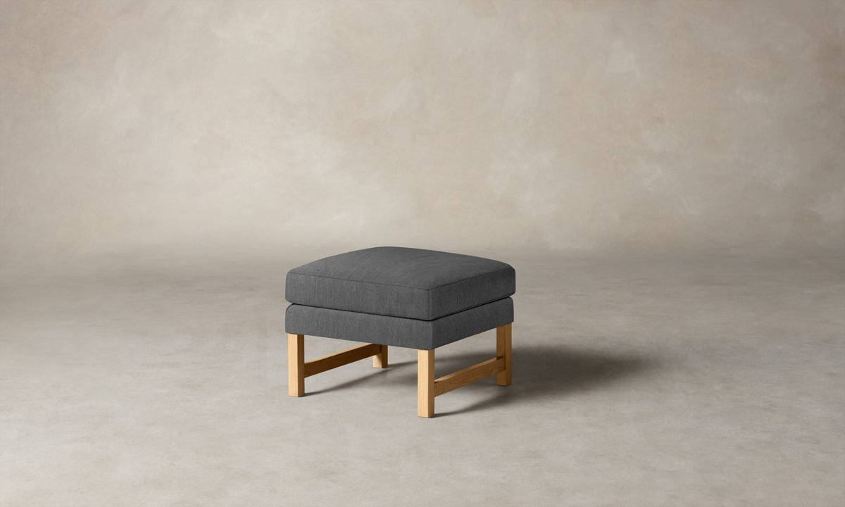 The Kaye Ottoman - Performance Tweed Smoke