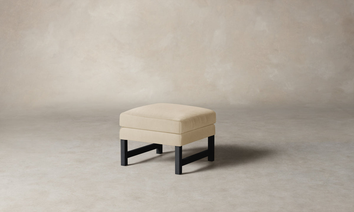 The Kaye Ottoman - Performance Velvet Butter