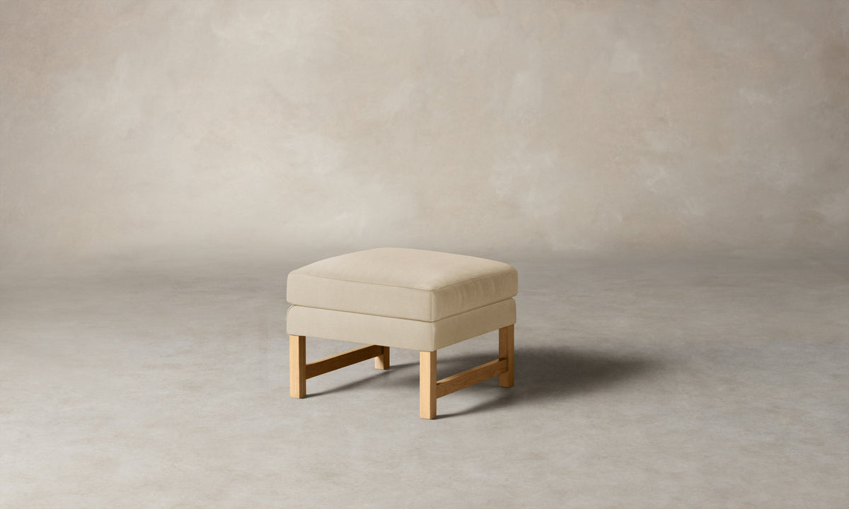 The Kaye Ottoman - Performance Velvet Butter