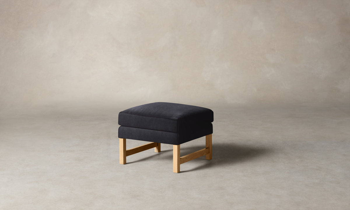 The Kaye Ottoman - Performance Velvet Flannel