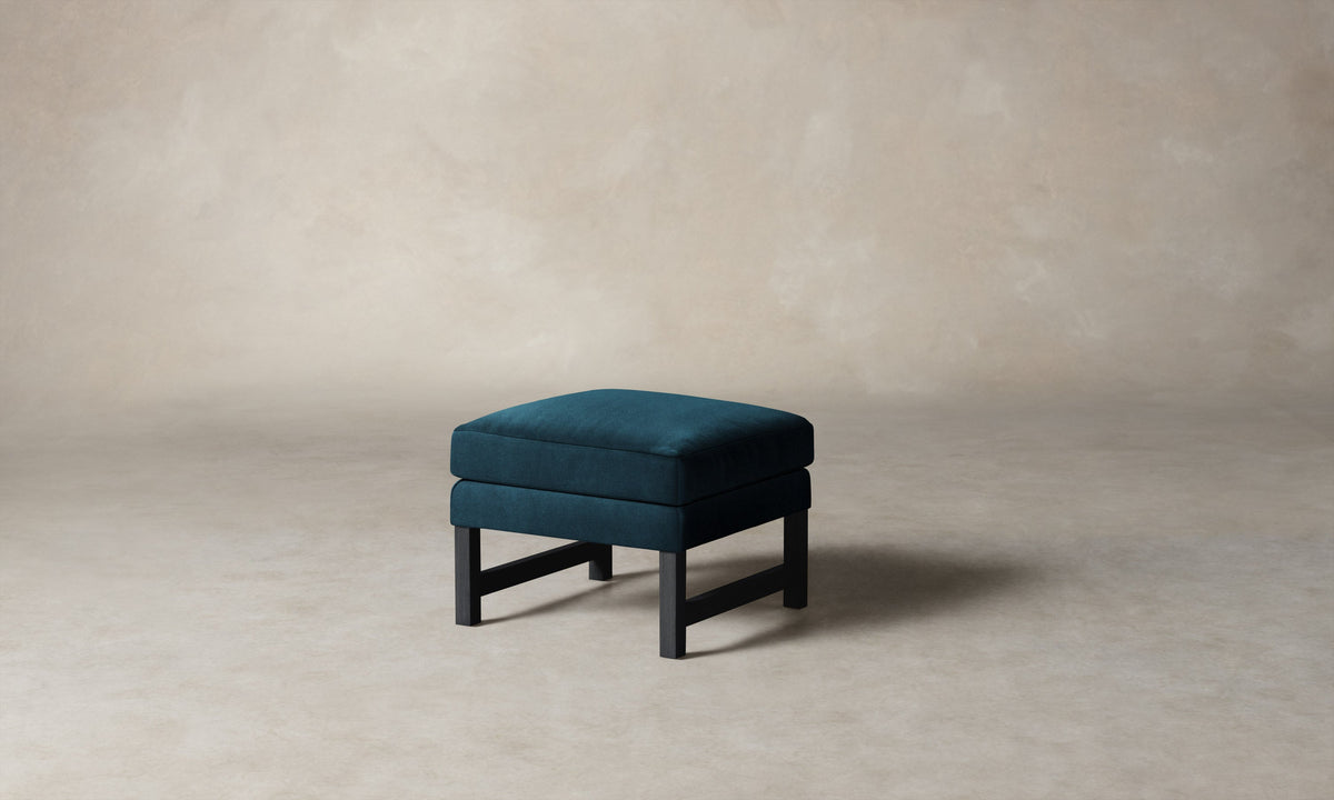 The Kaye Ottoman - Performance Velvet Lagoon