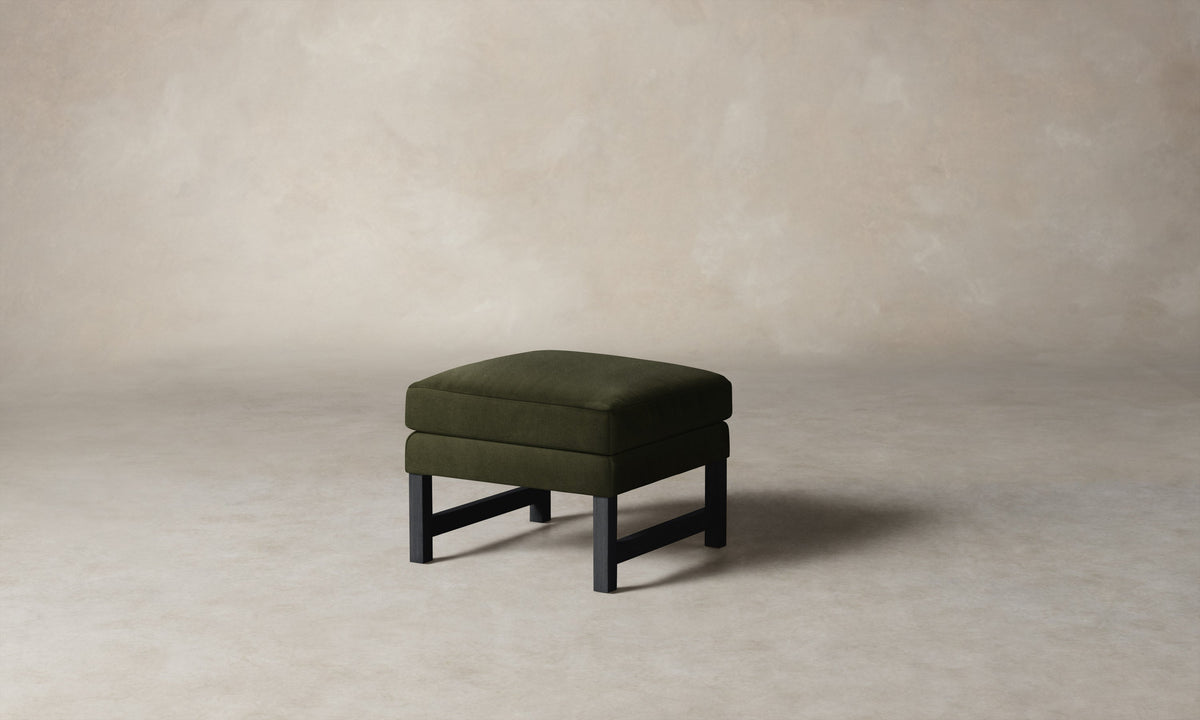 The Kaye Ottoman - Performance Velvet Olive