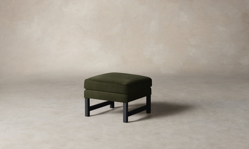 The Kaye Ottoman - Performance Velvet Olive