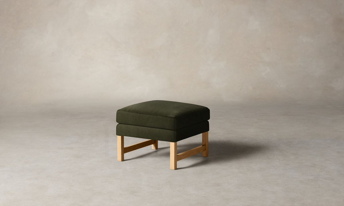 The Kaye Ottoman - Performance Velvet Olive