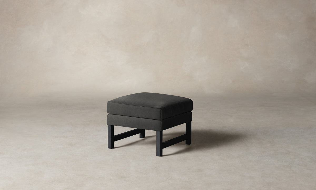 The Kaye Ottoman - Performance Velvet Slate