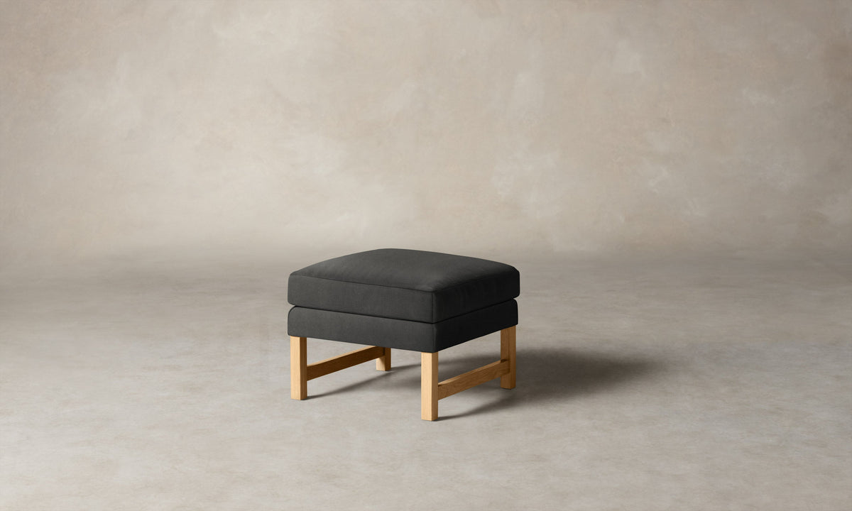 The Kaye Ottoman - Performance Velvet Slate