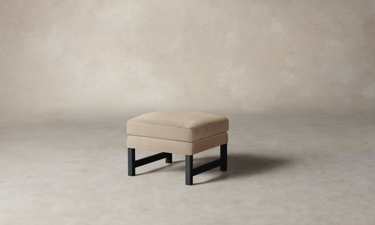 The Kaye Ottoman - Performance Velvet Taupe