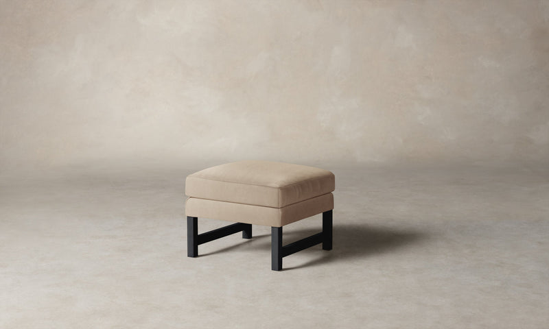 The Kaye Ottoman - Performance Velvet Taupe