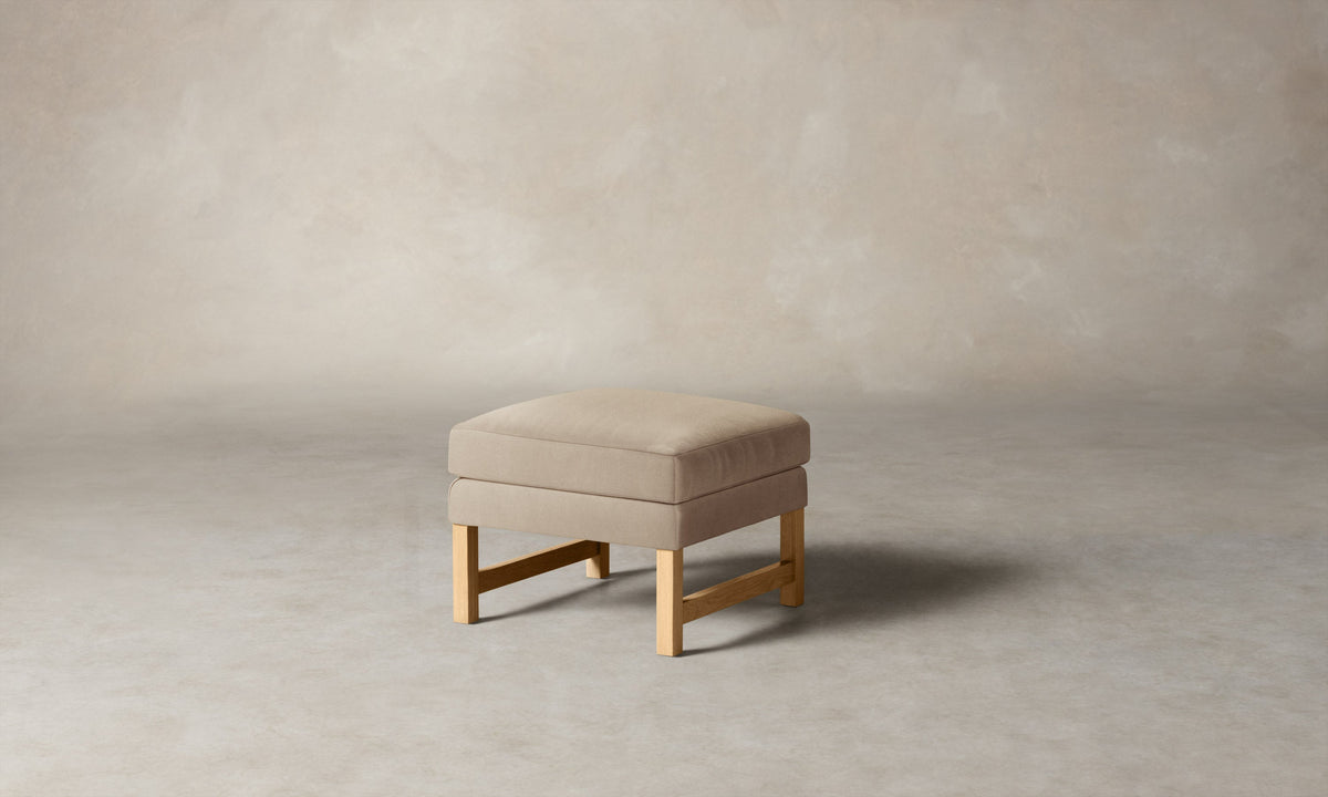 The Kaye Ottoman - Performance Velvet Taupe
