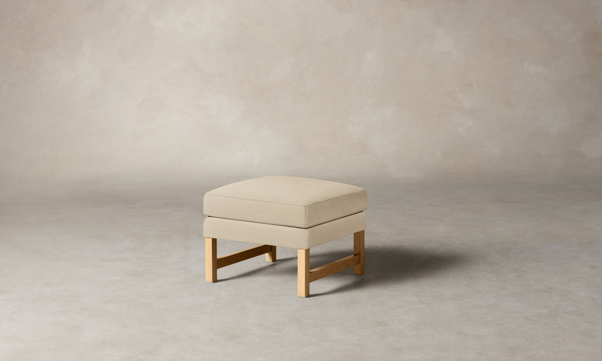 The Kaye Ottoman - Performance Woven Chenille Desert