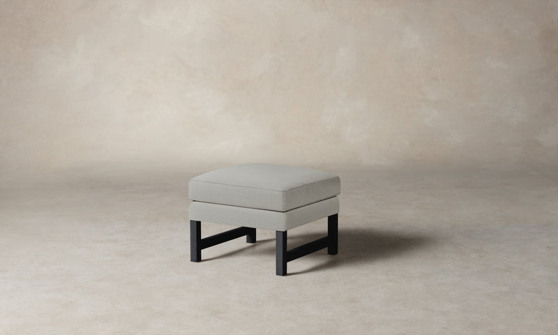 The Kaye Ottoman - Performance Woven Chenille Rain