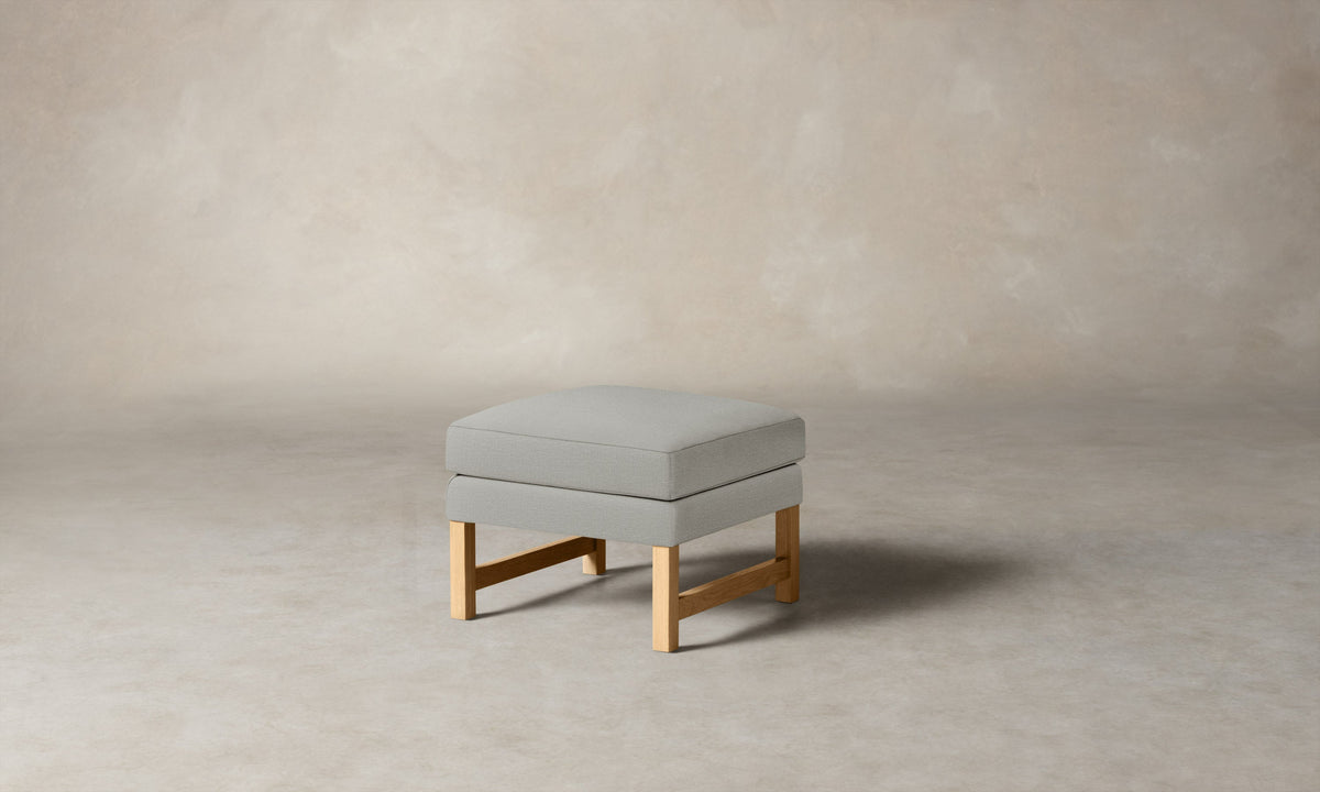 The Kaye Ottoman - Performance Woven Chenille Rain