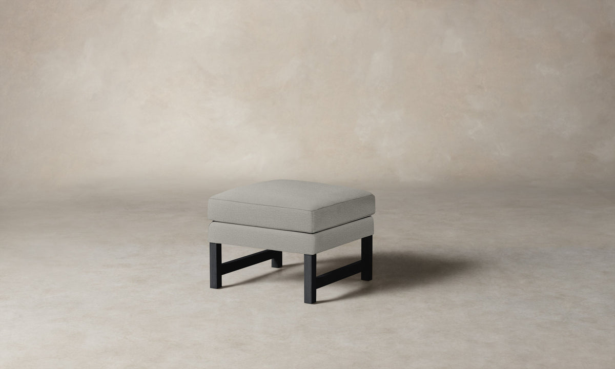 The Kaye Ottoman - Performance Woven Chenille Steel