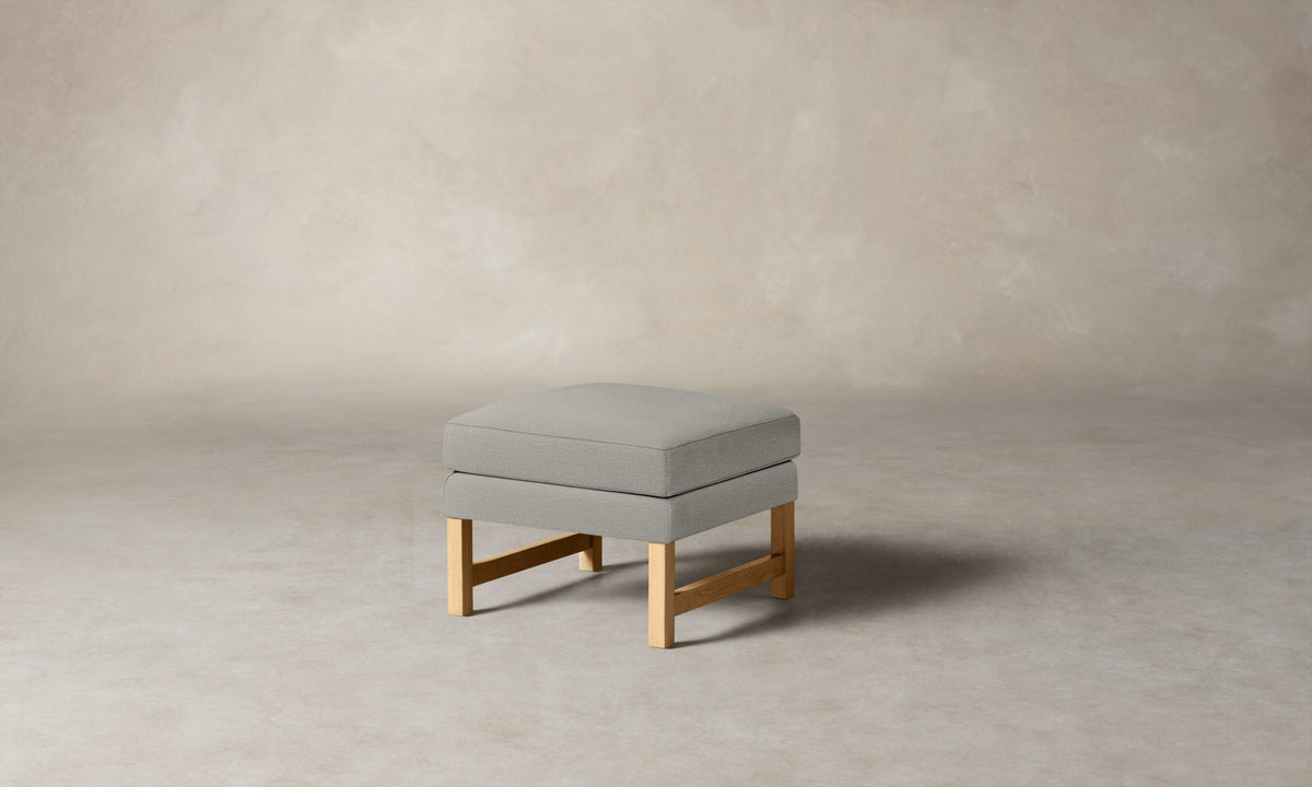 The Kaye Ottoman - Performance Woven Chenille Steel