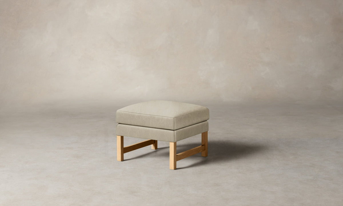 The Kaye Ottoman - Tuscan Leather Bisque