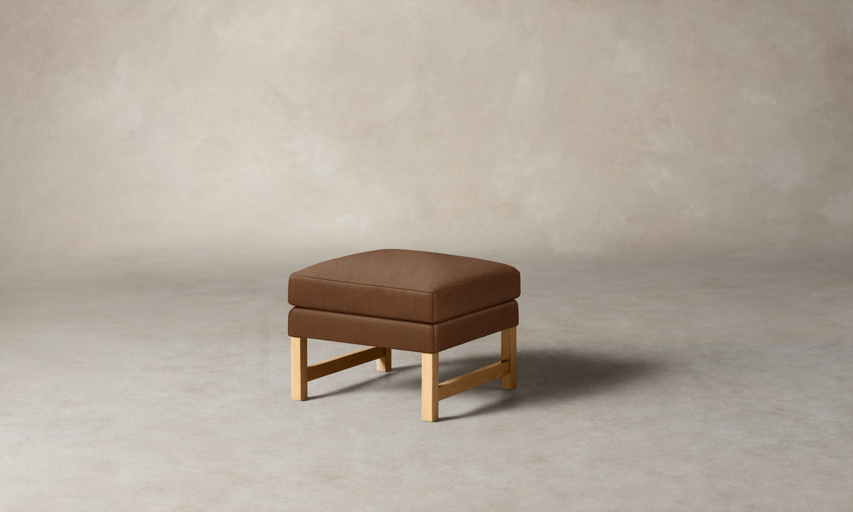 The Kaye Ottoman - Tuscan Leather Cognac