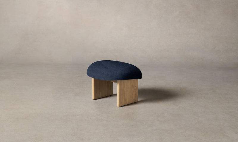 The Kenmare Ottoman - Italian Brushed Wool Harbor